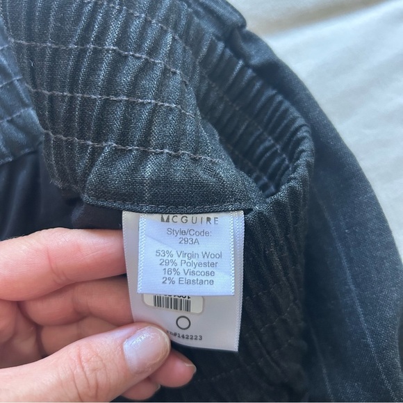 McGuire Wool Blend Grey Pinstripe Trouser Straight Leg Pant Size M - Picture 6 of 6